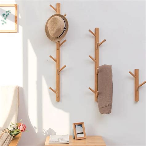 Percha creativa de bambú para colgar en la pared soporte para abrigos