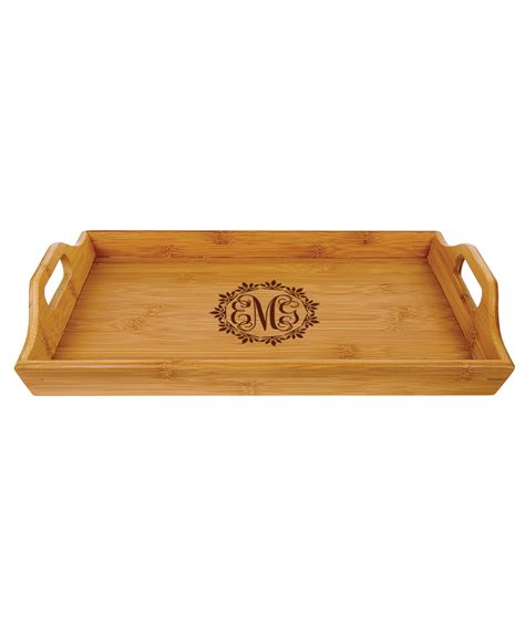 Bamboo Serving Tray Personalized Serving Tray Charleston Engravers