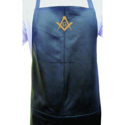 Real Leather Bib style Apron with Freemasons symbol SC&G in Gold ...