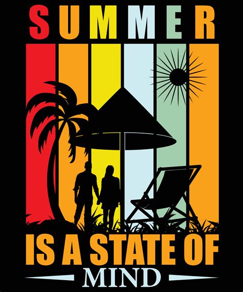 Summer Is A State Of Mind Vector T Shirt Design Template Vector