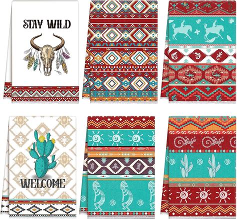 Amazon Kajaia Pcs Aztec Theme Kitchen Towels Southwestern Dish