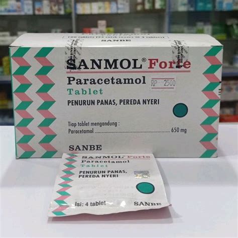 Jual Sanmol Forte Tablet Paracetamol Strip Isi Tablet Shopee