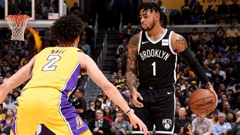 Lonzo Ball Vs D Angelo Russell Intense Pg Battle Lakers Vs Nets