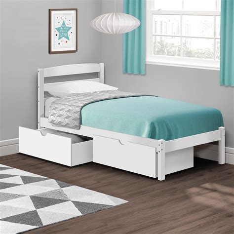 P'kolino Twin Bed with Two Storage Drawers, White - Walmart.com