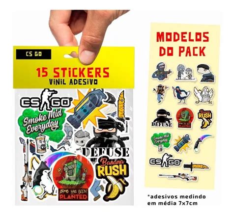 Kit 15 Adesivos Cs Go Counter Strike Stickers Parcelamento Sem Juros