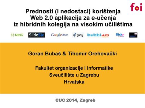 Fakultet organizacije i informatike Sveučilište u Zagrebu Hrvatska