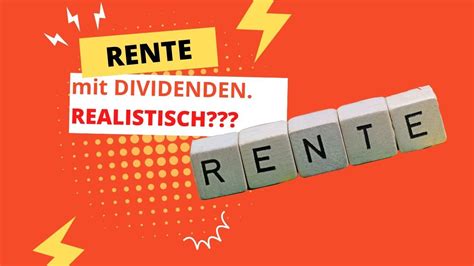 Rente Mit Dividenden Realistisch YouTube