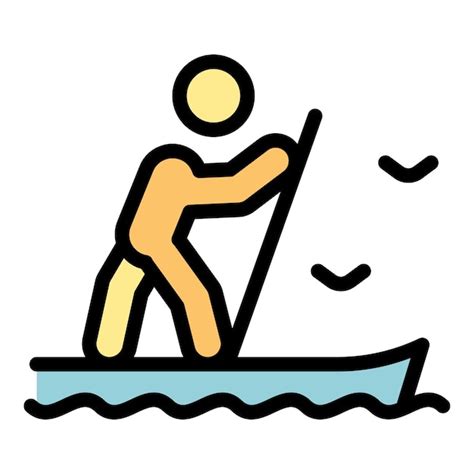 Sup Surf Symbol Umriss Vektor Paddle Board Surf Aufstehen Sup Surf