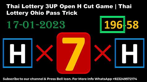 Thai Lottery 3UP Open H Cut Game Thai Lottery Ohio Pass Trick 17 01