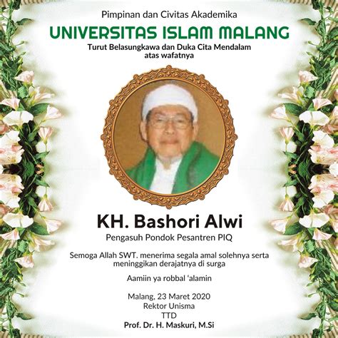 Kh Bashori Alwi Murtadho Di Mata Warga Unisma Bakak Unisma