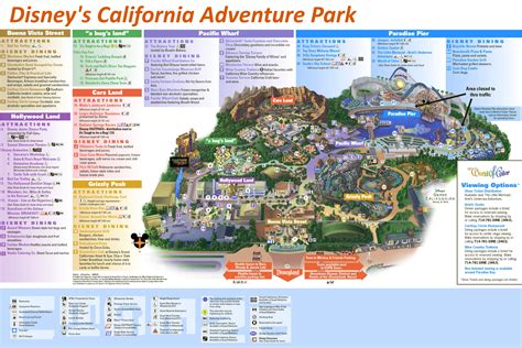 Disney California Adventure Attractions Map - Ontheworldmap.com