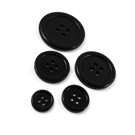 6 Black Resin Sewing Buttons Pick Your Size: 11, 15, 20, 25 or 30mm - Etsy