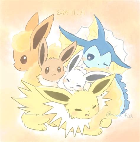 Eevee Vaporeon Flareon And Jolteon Pokemon Drawn By Rioon Fish