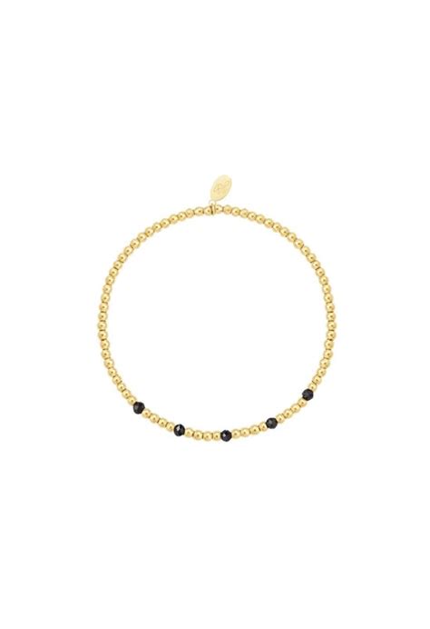 Jewels By Jenty Yehwang Armban Goud Zwart Kralen Sieraad