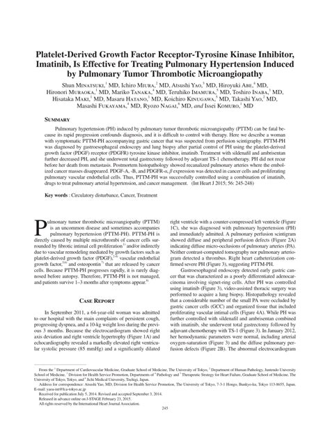 Pdf Platelet Derived Growth Factor Receptor Tyrosine Kinase Inhibitor