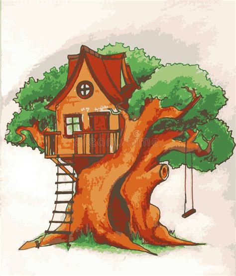 Casa En El árbol Casa En El árbol Para Los Niños Patio De Los Niños Con