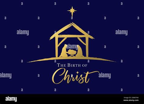 Birth jesus silhouette crib in Stock Vector Images - Alamy