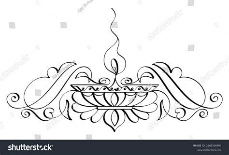 Diwali Diya Pen Ink Style Sketch Stock Vector (Royalty Free) 2206336907 ...