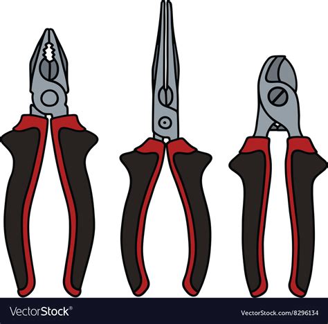 Red And Black Pliers Royalty Free Vector Image