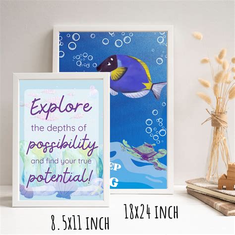 Under The Sea Classroom Decor Watercolor Motivational Posters Sizes