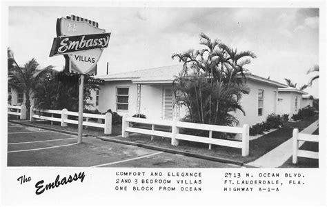 Fort Lauderdale Fl The Embssy Villas Real Photo Postcard United States Florida Fort