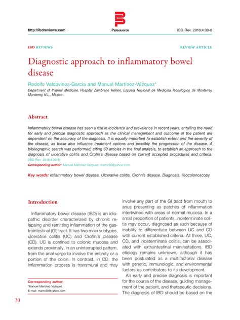 PDF Diagnostic Approach To Inflammatory Bowel Disease