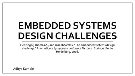 Embedded system design challenges | PPT