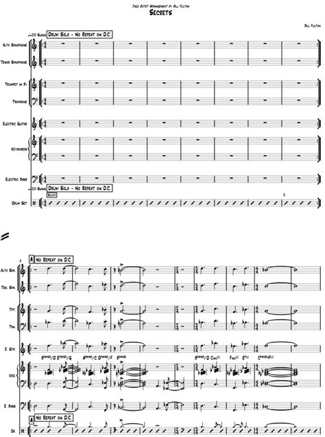 Secrets Little Big Band Arrangement By Bill Fulton Pdf Bill Fulton Music