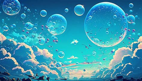 Blue Bubble Gradient Dreamy Background, Bubble, Fantasy Background, Dream Background Image And ...