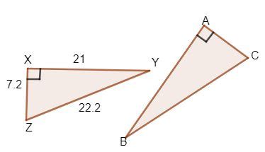 In The Figure Below Triangle XYZ Is Similar To Triangle ABC Find Cos