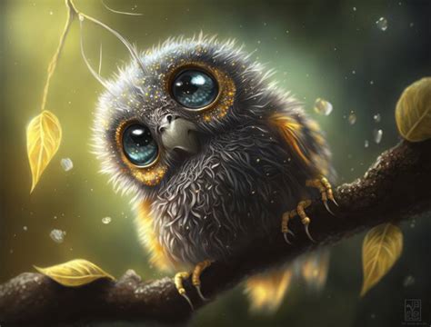 Mystical owl majesty: Masterpiece in macro painting Digital by WS Coda ...