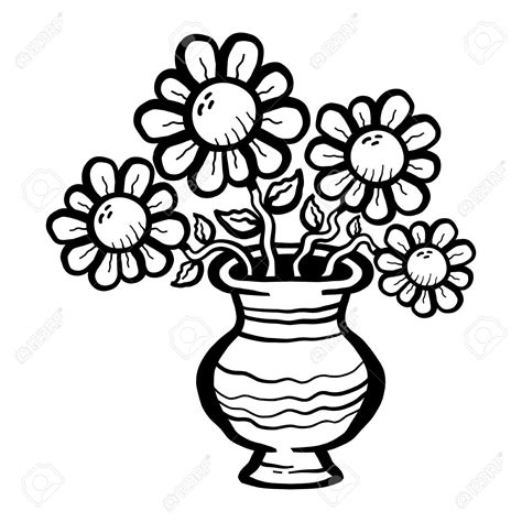 Flower Vase Clipart Black And White Free Download On Clipartmag