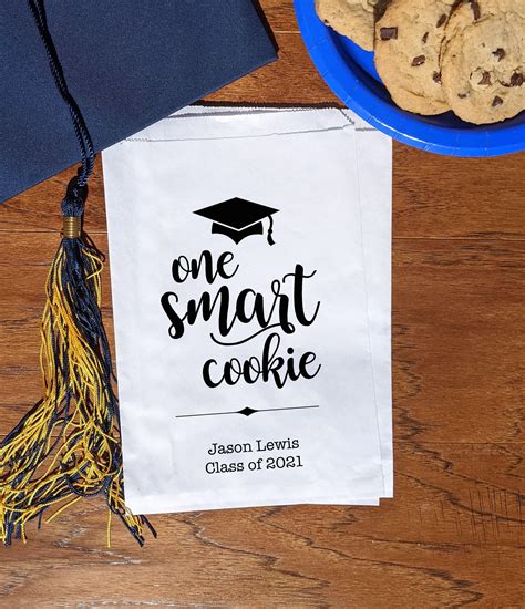 Graduation Party Decor One Smart Cookie Graduation Favor Bags Class