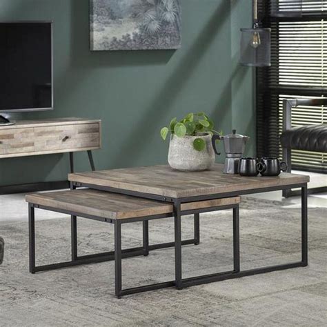 Industri Le Salontafel Set Riley Teakhout Stuks In