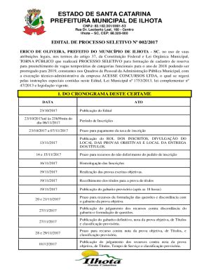 Fillable Online Prefeitura Municipal De Ilhota Fax Email Print Pdffiller