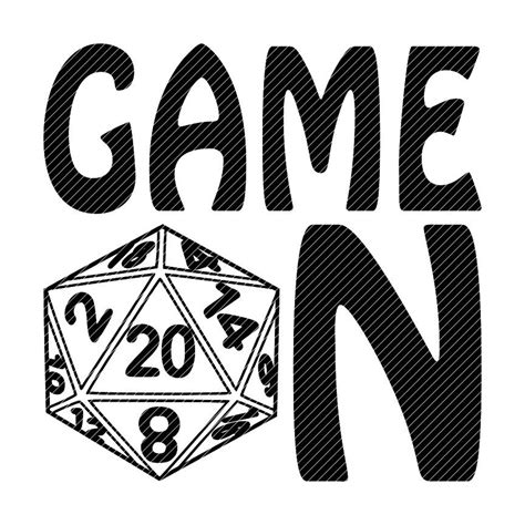 D20 Game On D N D Dungeons And Dragons Dice Svg  Png Etsy