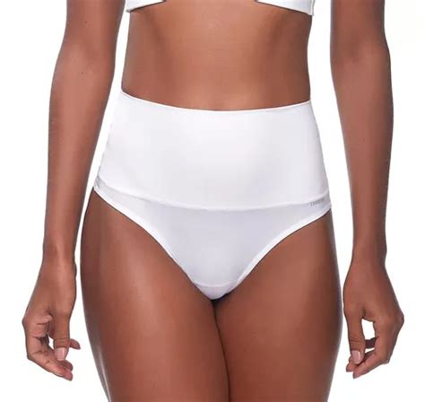 Calcinha Changerie Hot Pant Fio Dental Cintura Alta Branco