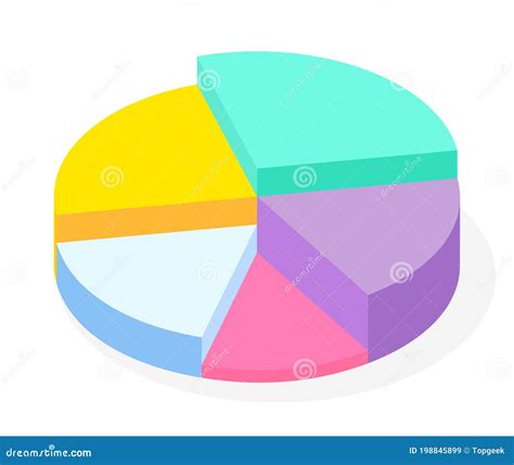 Colorful Vector 3d Pie Diagram Pie Chart Digital Marketing Round