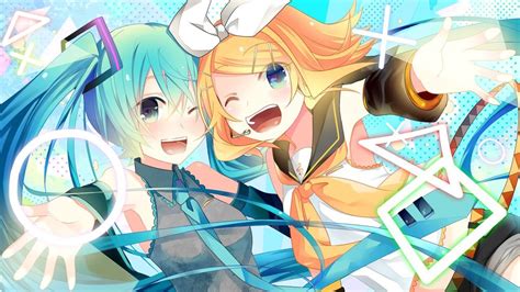 Обои на рабочий стол Vocaloid Hatsune Miku And Rin Kagamine Вокалоид