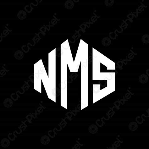 Nms Letter Logo Design With Polygon Shape Nms Polygon And Stock