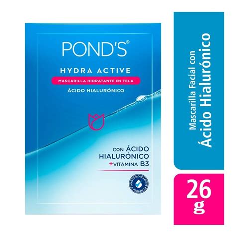 Mascarilla Facial Ponds Hydra Active Con ácido Hialurónico Vitamina