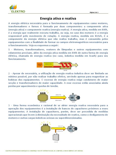 Elektro Energia Ativa E Reativa Pdf Eletricidade Transformador