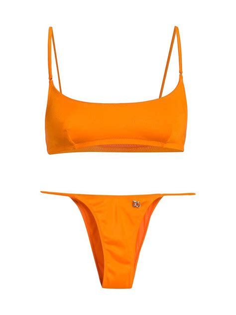 Buy Dolce Gabbana Stretch Bikini Set Arancio Scuro At Off