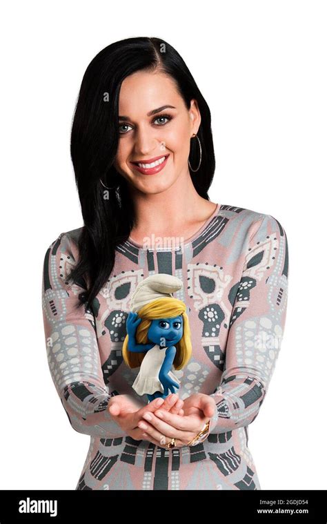 Los Angeles Usa Katy Perry Voices Smurfette In The ©columbia Pictures