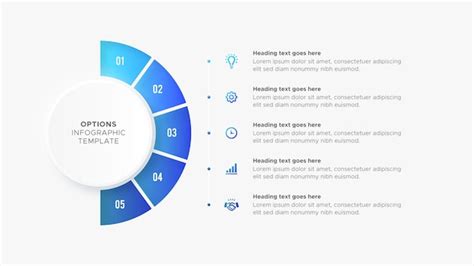 Premium Vector Five Steps Options Round Business Infographic Modern