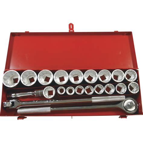 Jumbo Socket Set — 21 Pcs 3 4 Drive Sae Model Ss Ss0621cv Northern Tool