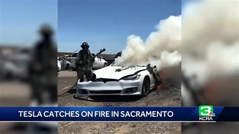 Sacramento Firefighters Put Out St Tesla Fire That Kept Reigniting