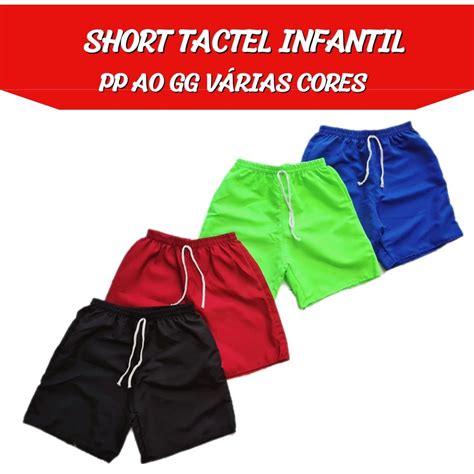 Short Tactel Infantil Masculino Liso Roupa Infantil Menino Praia Dia A