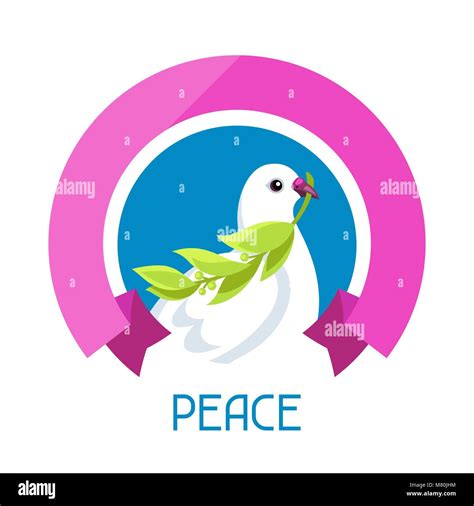 White Dove Of Peace Bears Olive Branch Stock Vector Image And Art Alamy