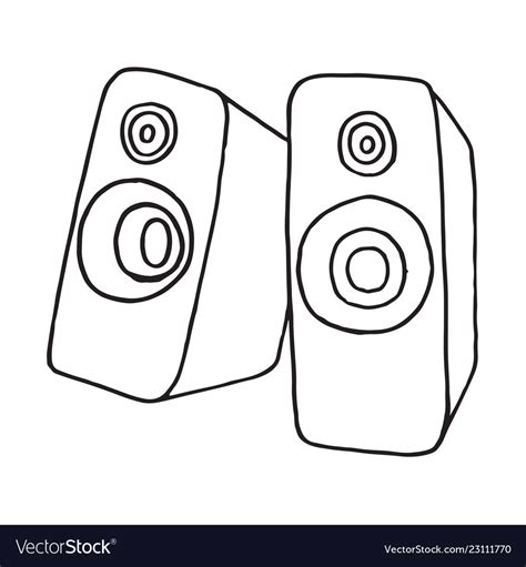 Audio Speaker Doodle Royalty Free Vector Image